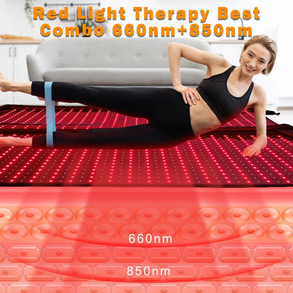 

NewNewFull-body Light Therapy Mat 180x60x30cm for Deep Recovery 660nm & 850nm Smart Pulsed Mode for Soothing Joints Muscles Tire