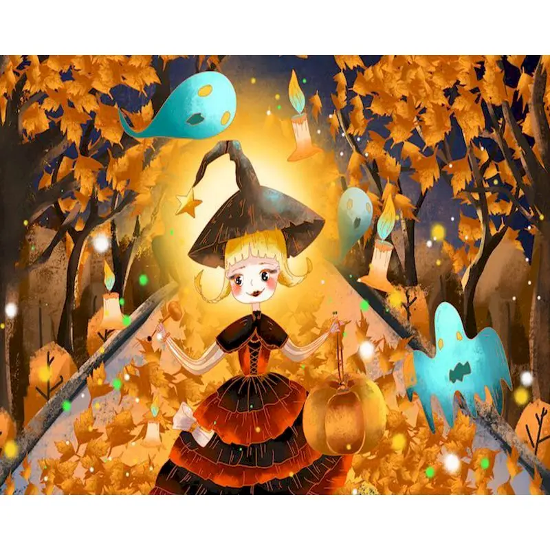 

GATYZTORY Diy Painting By Number For Adults Witch Wall Art Picture By Numbers Handicrafts Halloween Gift For Home Decors