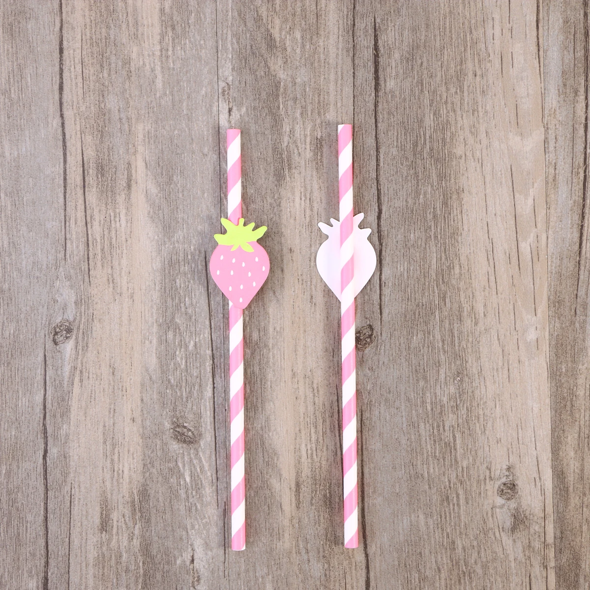 

10 pcs Paper Strawberry Drinking Hawaiian Decorative Straws For Luau Bbq Decoration Pink Color Kitchen Bar Supplies