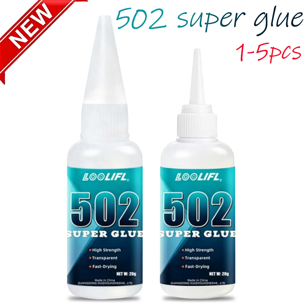 Super Glue Transparent Fast Drying High Strength Waterproof Glue for Plastic Wood Metal Glass Rubber DIY Repair 1-5Pcs Optional