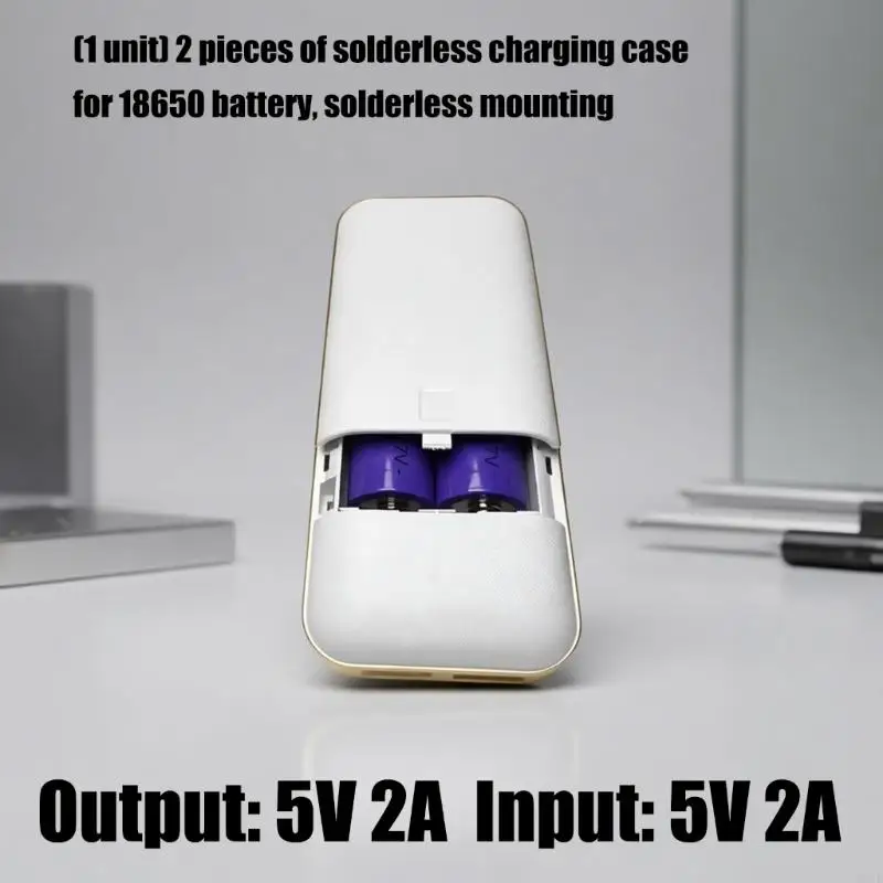 Modular 18650 Charging Case 2 Slot Housing USB Input Output Charging Support 83CF