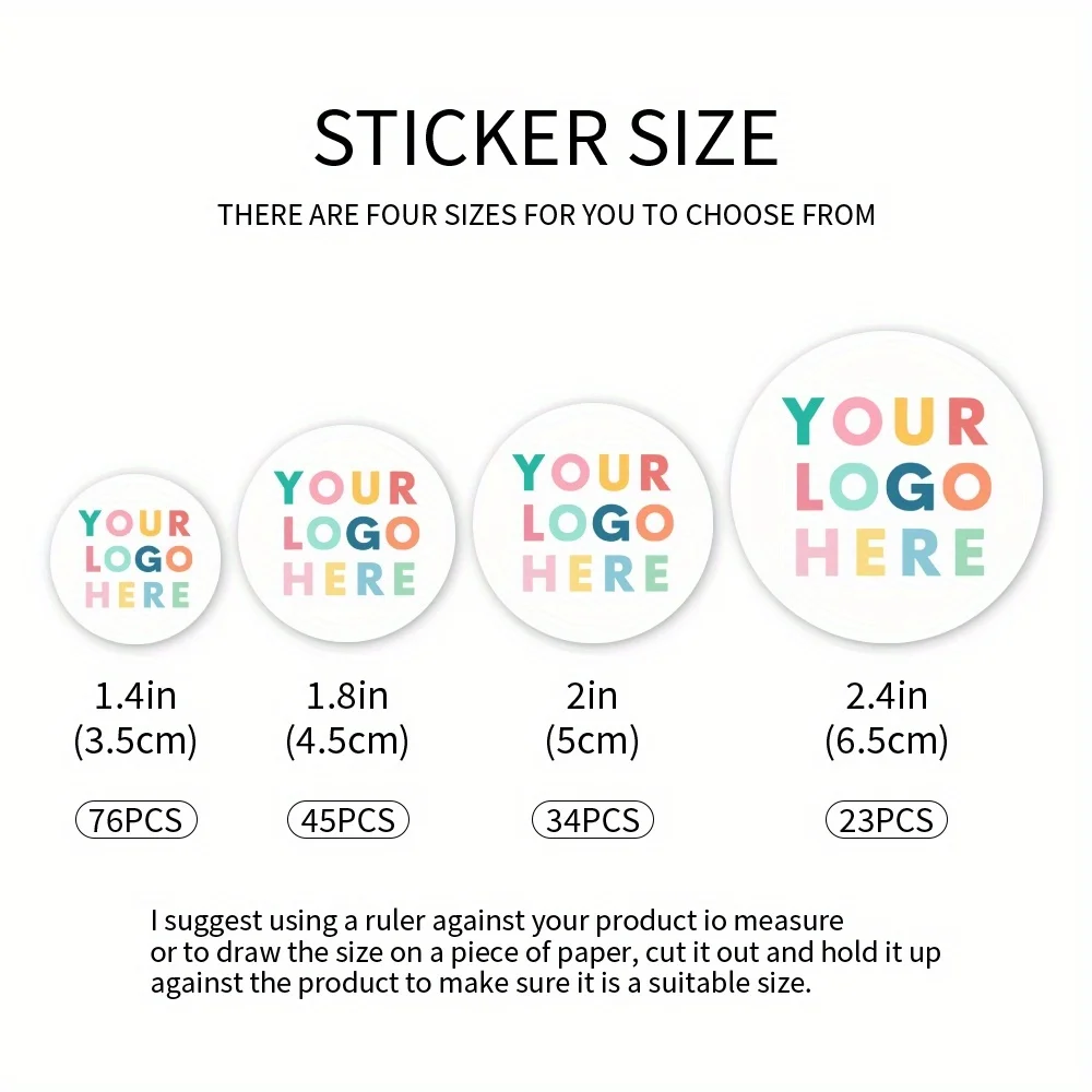 Personalized Custom Logo Stickers - Round Paper Decals, Personalized Logo Stickers for Weddings, Birthday and Baptism Stickers, Print Your Own Logo Stickers, Suitable for Brands, Weddings, Promotions, Gift Bags, Laptops, and Water Bottles, Water Bottle Stickers