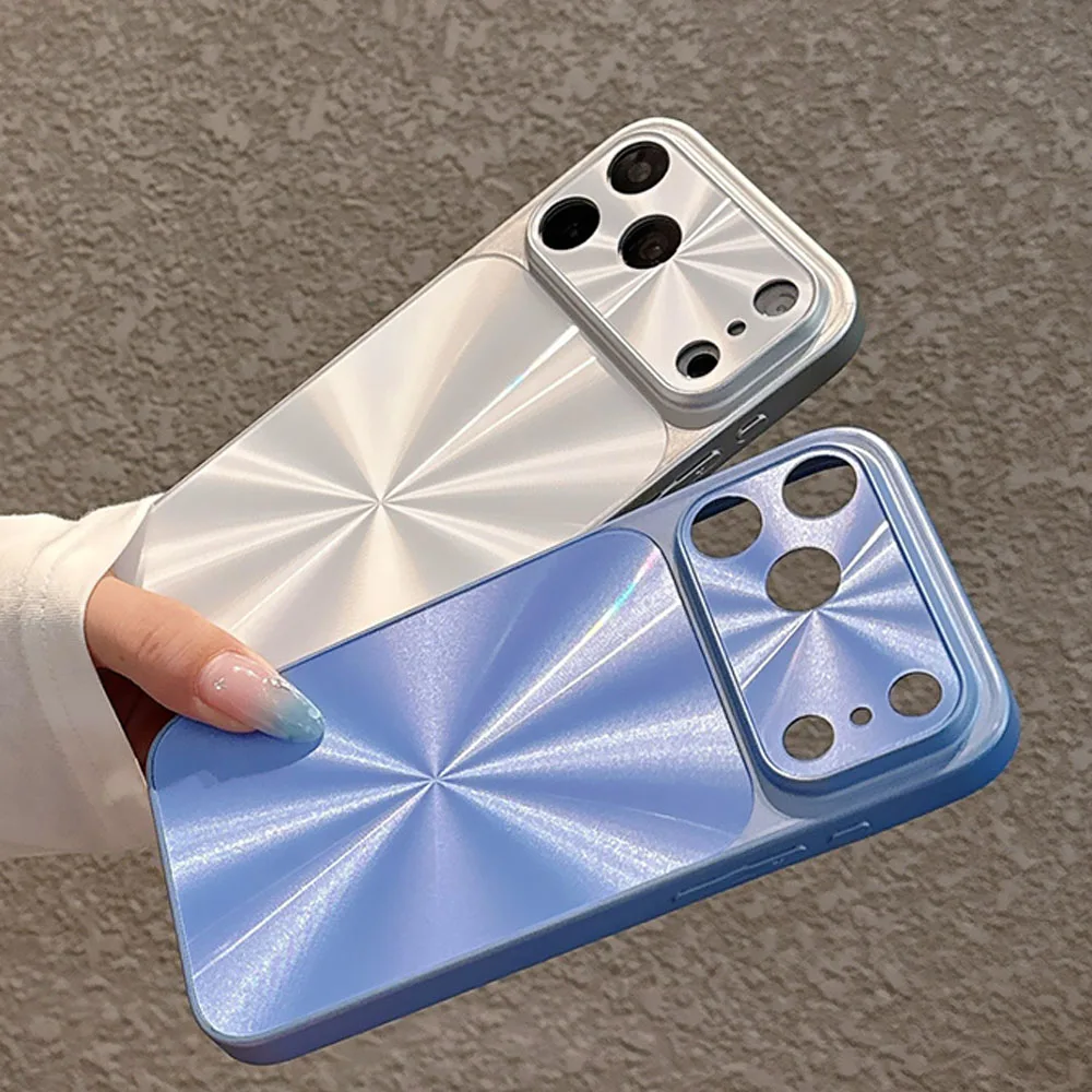 Coque de téléphone de luxe, colorée, avec motif CD laser aurore, pour iPhone 18 17 16 15 14 13 Pro Max, protection de l'objectif, antichoc, coque rigide