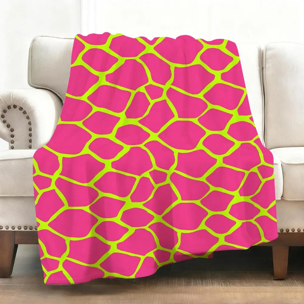 Snakeskin Pattern Throw Soft Flannel Blanket Warm Knee Skin-Friendly Throw for Sofa Office Bed Traveling Winter Oversize