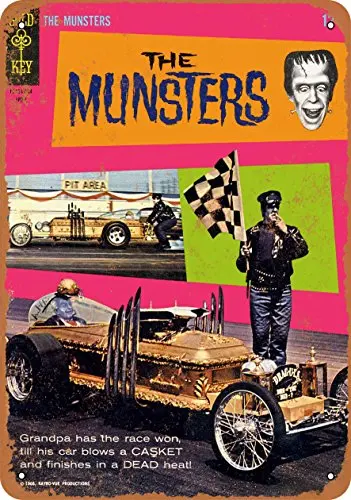 Wall-Color  Metal Sign - 1966 Munsters Drag-U-La Comic - Vintage Look