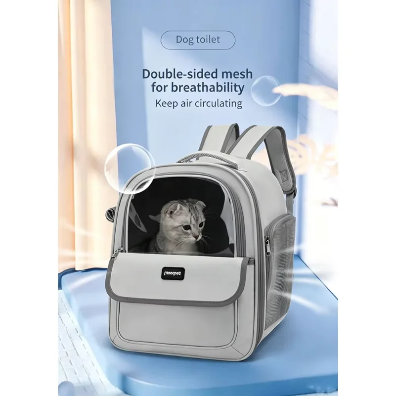 

Large Capacity Breathable Mesh Portable Foldable Pet Carrier Backpack for Dog and Cat Outdoor Travel Camping Hiking Supplies