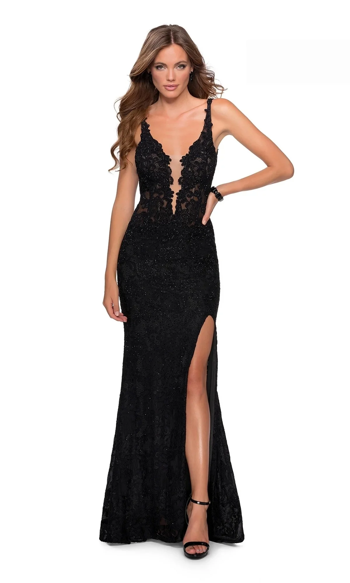 

Women's V-neck Formal Evening Dress, Elegant Lace Mermaid Dress, Sexy Slit Prom Dress, 2026 Graduation Prom Dress, Women's Dress