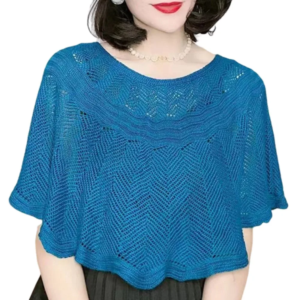 

Модная однотонная вязаная шаль, сплошной цвет, полый дизайн, вязаный чехол, теплые шарфы в корейском стиле