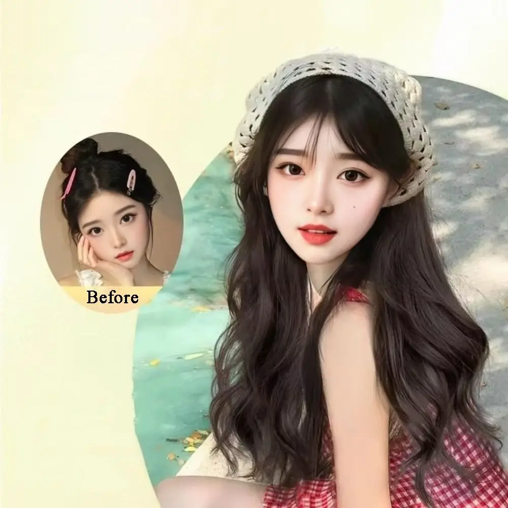 

Модный парик 65 см, треугольный платок, полые вязаные женские вьющиеся волосы, стиль фермерского дома, горячая распродажа, парик с половиной головы