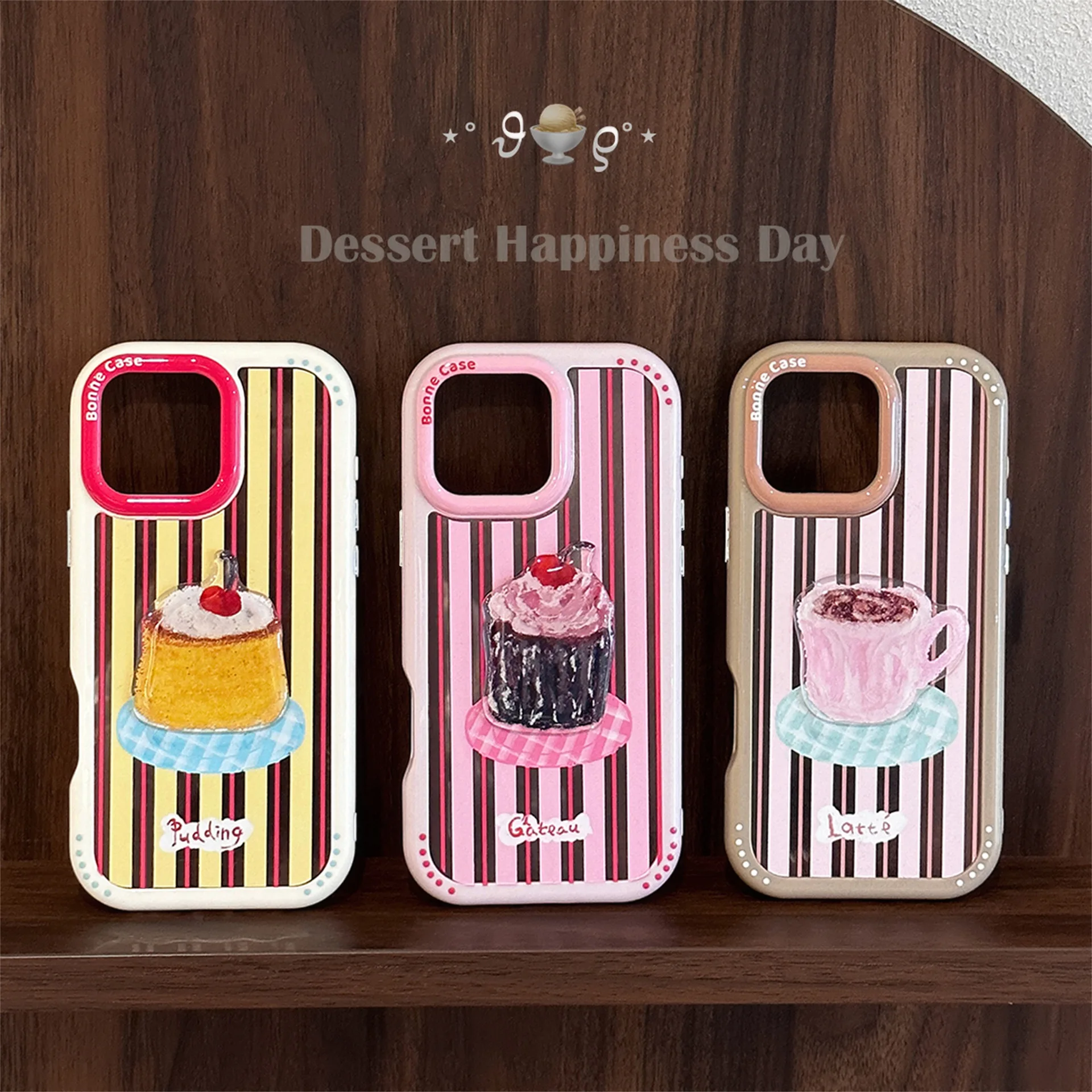 الكرز أكواب الحلوى كعكة القهوة النفط اللوحة جراب هاتف آيفون 17 16 15 14 13 12 11 برو ماكس X حافظة لطيف فاخر الكرتون غطاء