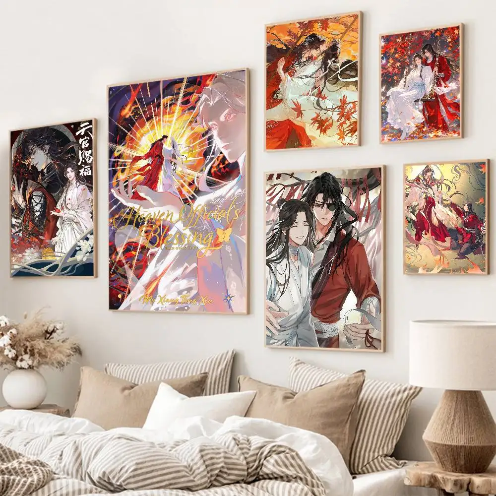 Chinese Heaven Officials Blessing Classic Vintage Posters HD Quality Wall Art Retro Posters for Home Room Wall Decor