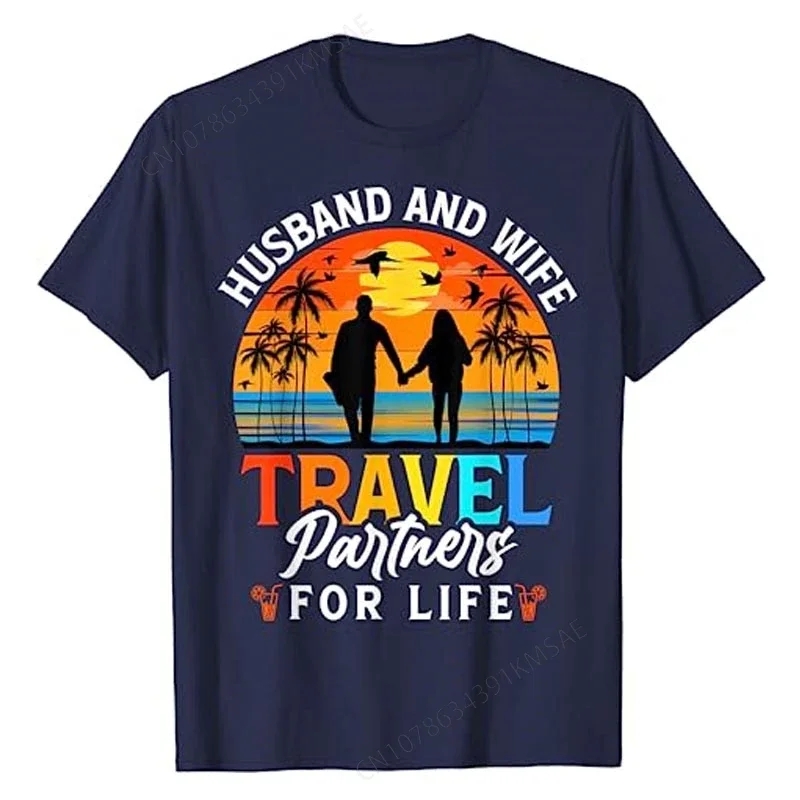 T-shirt para marido e mulher, roupas de férias, gráfico Trip Squad, parceiros de cruzeiro para a vida, t-shirt para a vida, férias