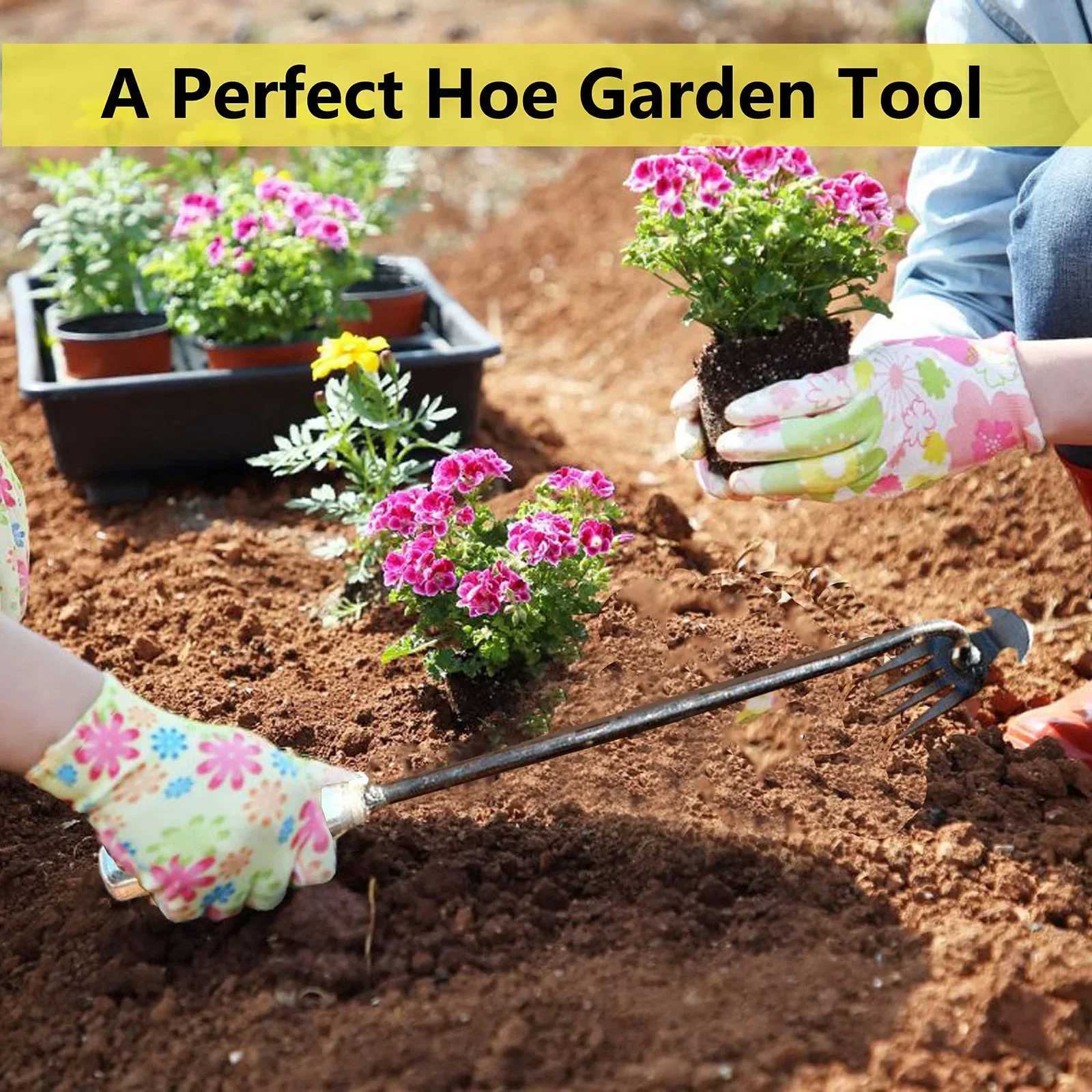 Hand Weeder Tool with Long Handle Manual Weed Digger for Yard Lawn Farmhouse Gardening