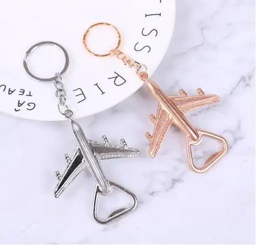 Kitchen Novelty Airplane Shaped Bottle Opener Keychain For Outdoor Portable Beverage Openers Key Ring Kitchen Accessories Tool