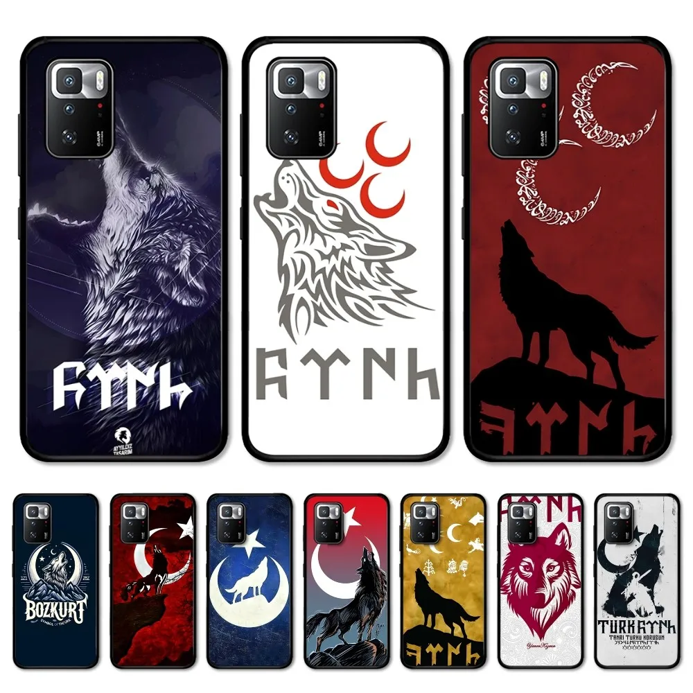 T-Turkish Language Bozkurt Gray Wolf Phone Case For Redmi Note 4 X 5 A 6 7 8 T 9 9S 10 11 11S 11Epro Poco M3 pro