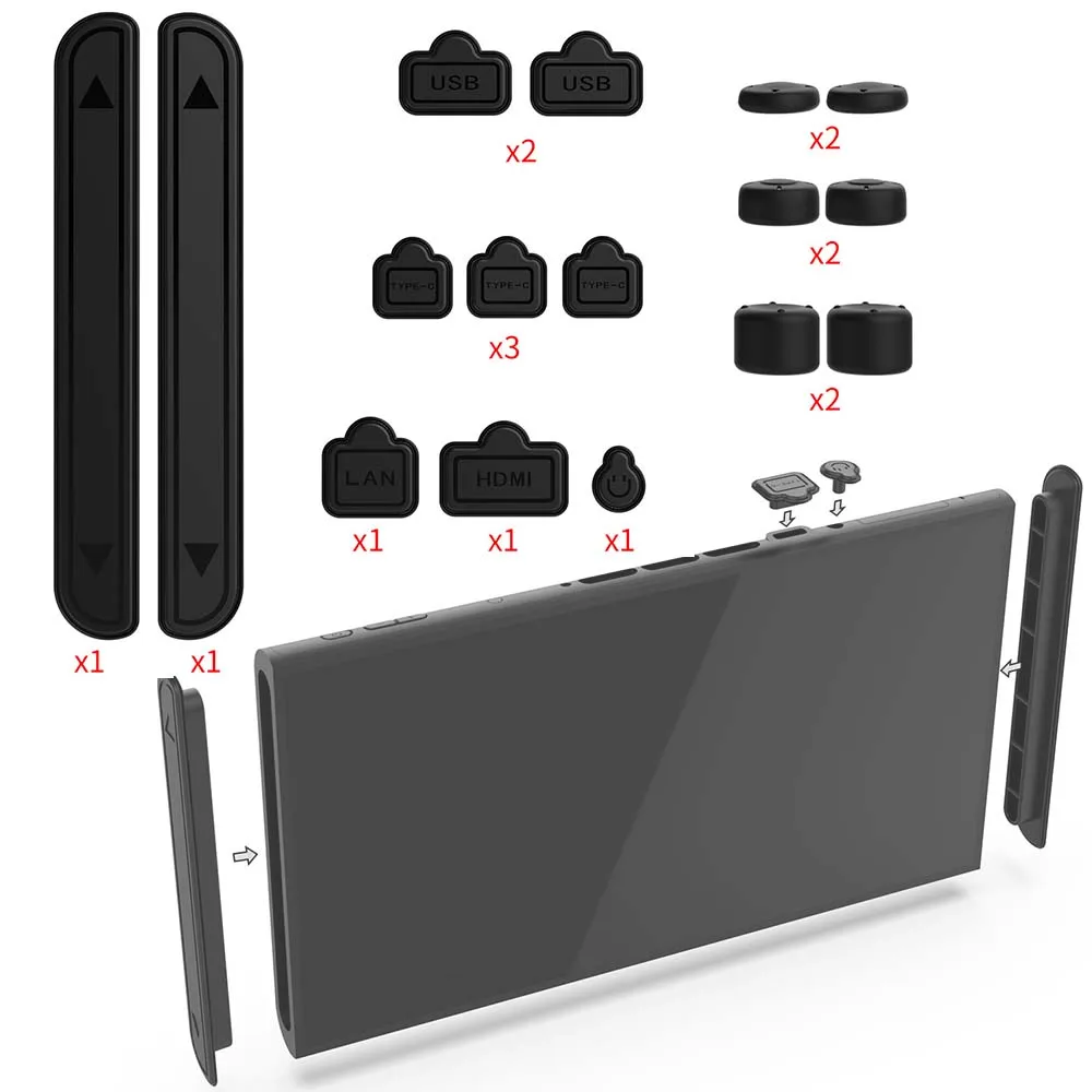 16Pcs/Set Dust Plug for Switch 2 Game Console Dust Plug Rocker Cap Dustproof Cover Accessories