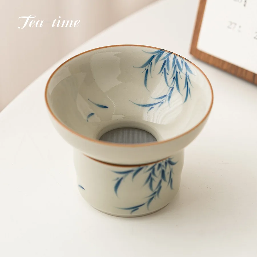 Boutique Pure Hand Drawn Willow Swallowtea Infusor Tea Maker Chhai for Tea Tea Diffuser Tea Strainer Tea Filter Cafes Craft