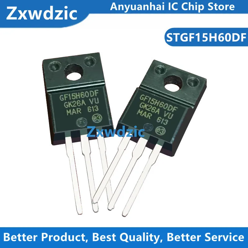 10pcs New Original STGF15H60DF GF15H60DF TO220F STGP15H60DF GP15H60DF STGP15H60 TO-220 5A600V Liquid Crystal IGBT Tube