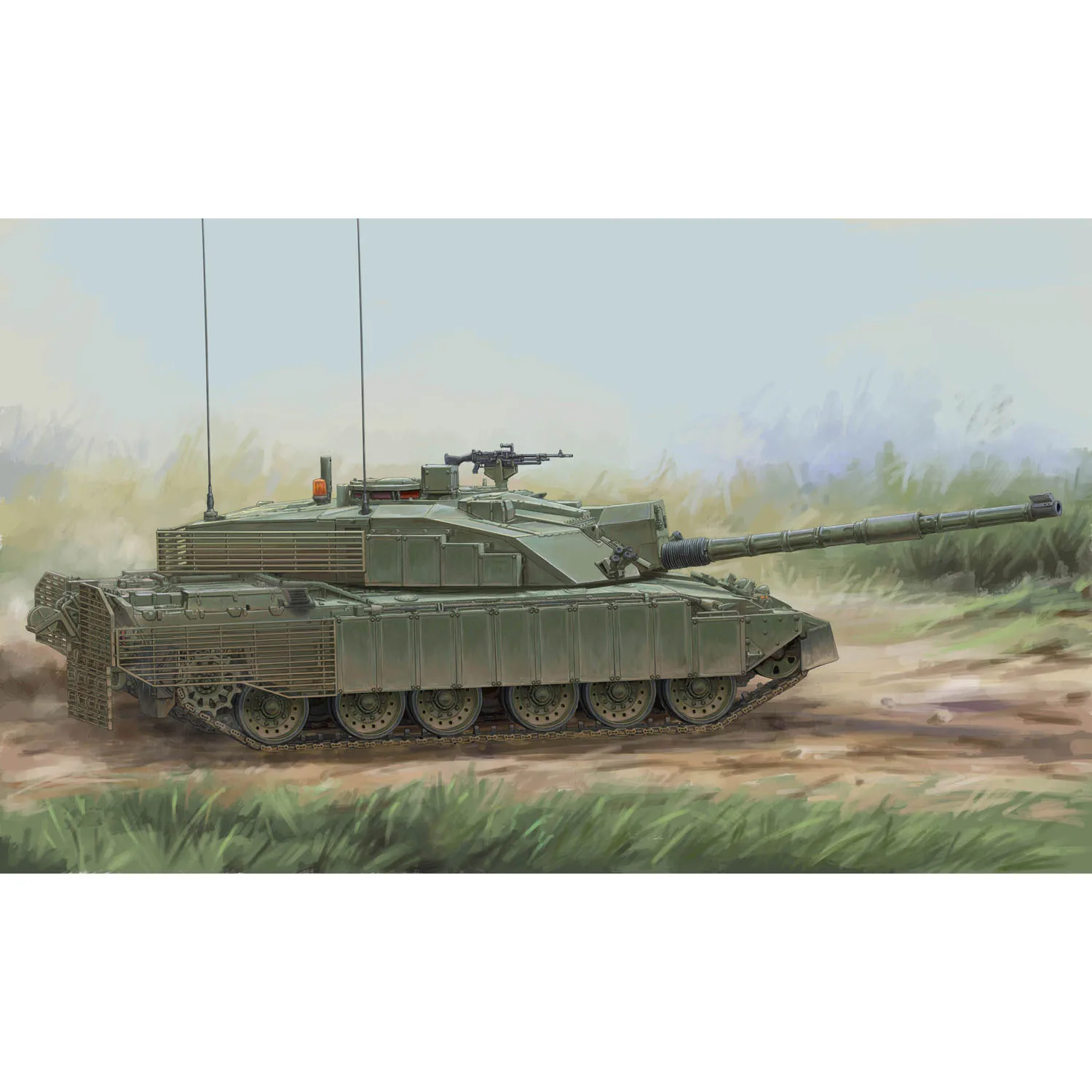 Hobby Boss 1/48 84854 British ChallengerII Enhanced Armour Neuer unmontierter, unbemalter Spielzeug-Militär-DIY-Modellbausatz aus Kunststoff – Detail 1