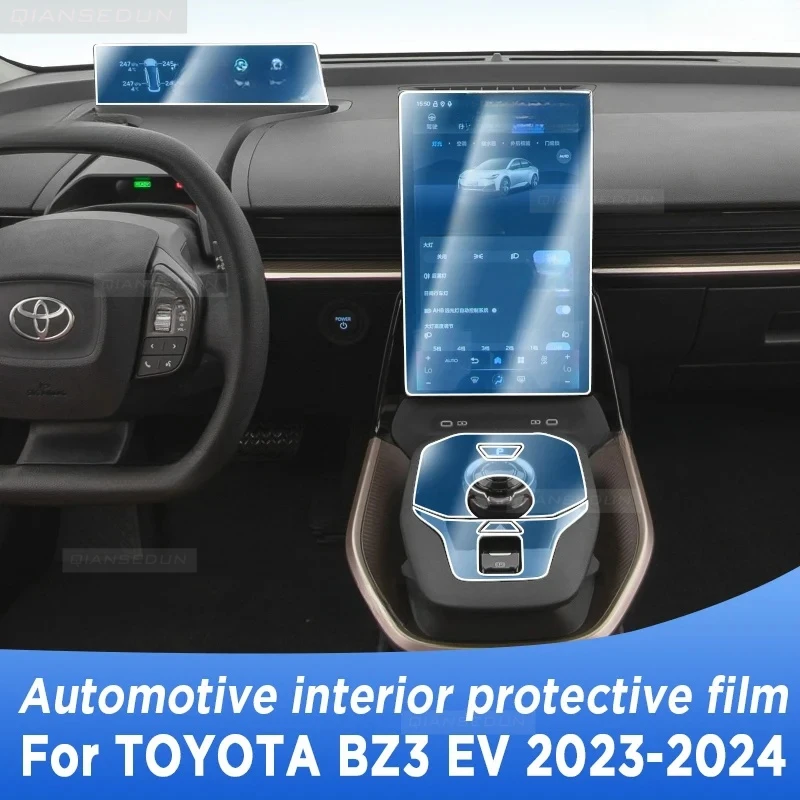 

For TOYOTA BZ3 EV 2023 2024 Gearbox Panel Navigation Screen Automotive Interior TPU Protective Film Cover Anti-Scratch Sticker