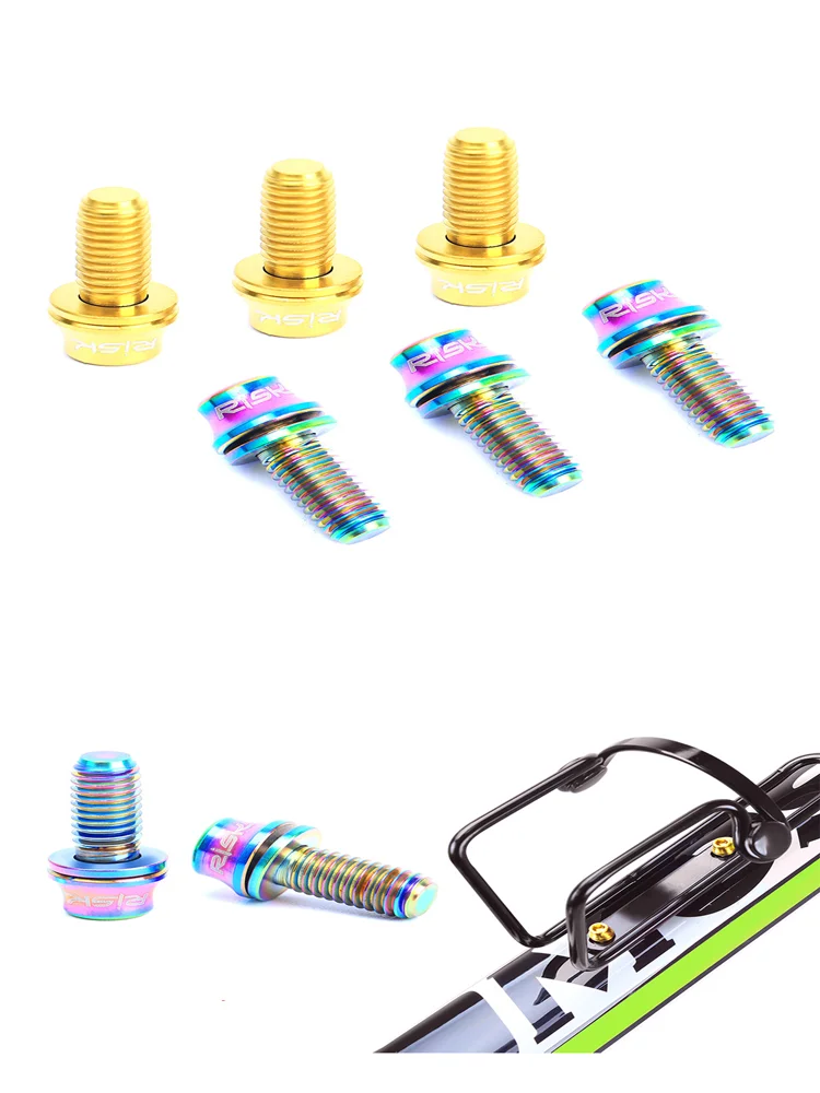 2pc RISIKO Titan Schrauben M5x12 Fahrrad Flasche Käfig Schrauben MTB Rennrad Wasser Halter Feste Schraube Luftpumpe Halterung bolzen Zubehör – Detail 10