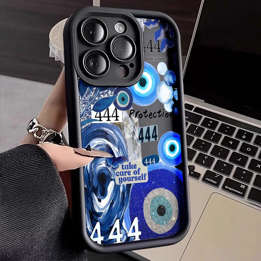 444 Böses Auge Spiritualität Silikonhülle für iPhone 16 13 11 17 Pro Max Hüllen iPhone 12 ProMax 14 15 Plus 8 XS Stoßfeste Hülle – Detail 14
