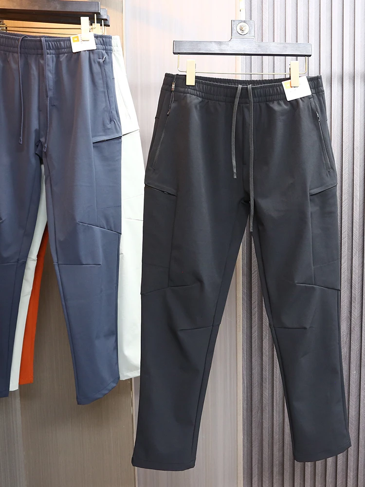 

Мужские спортивные повседневные брюки LU Big Bull 2025: новые, утепленные, прямого кроя, для активного отдыха, осень-зима