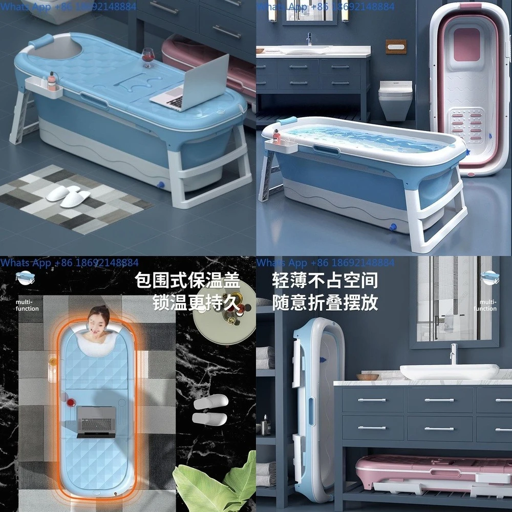 Foldable Bathtub for Adults Large Capacity Thickened Home Bath Tub for Full Body Soaking