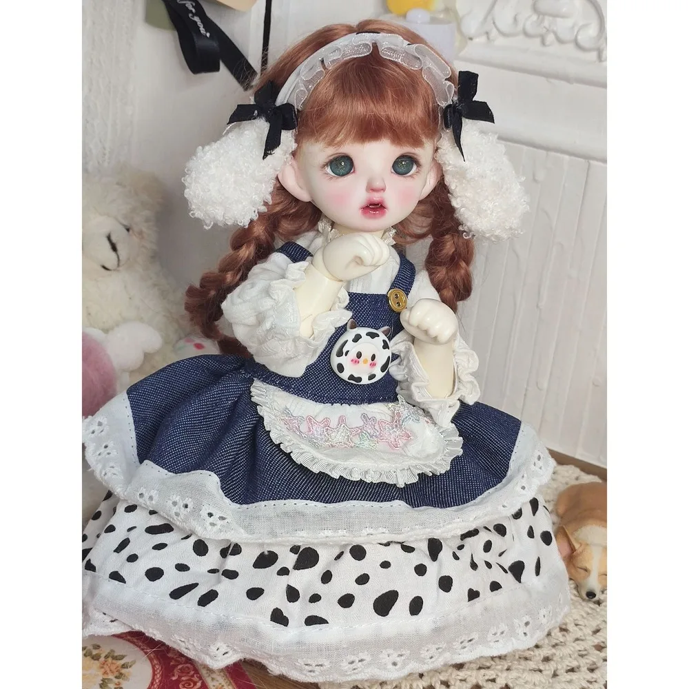 New Lolita 1/6 BJD Doll Outfit Set Pretty Retro Maid Dress Chinese-style Cute Doll Accessories (No Dolls or Shoes) Girl Toy Gift