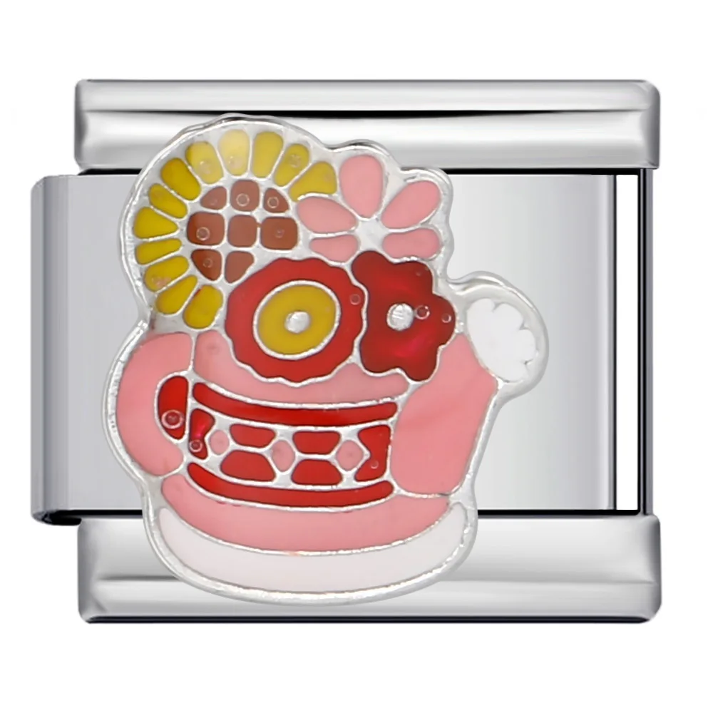 Bunte Y2k Cartoon Radio Lippenstift Herz Italienischer Charm Anhänger Passend für 9mm Edelstahlarmband DIY Schmuckherstellung Perlen für Frauen – Detail 7