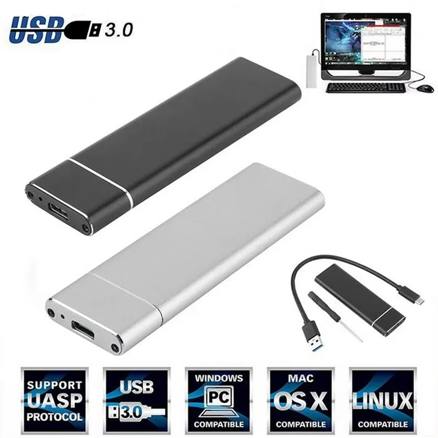 

USB3.1 M.2 SSD Enclosure Mobile Case Supports NGFF Protocol To Type-C Solid Metal External Hard Disk Case Laptop Phone SSD