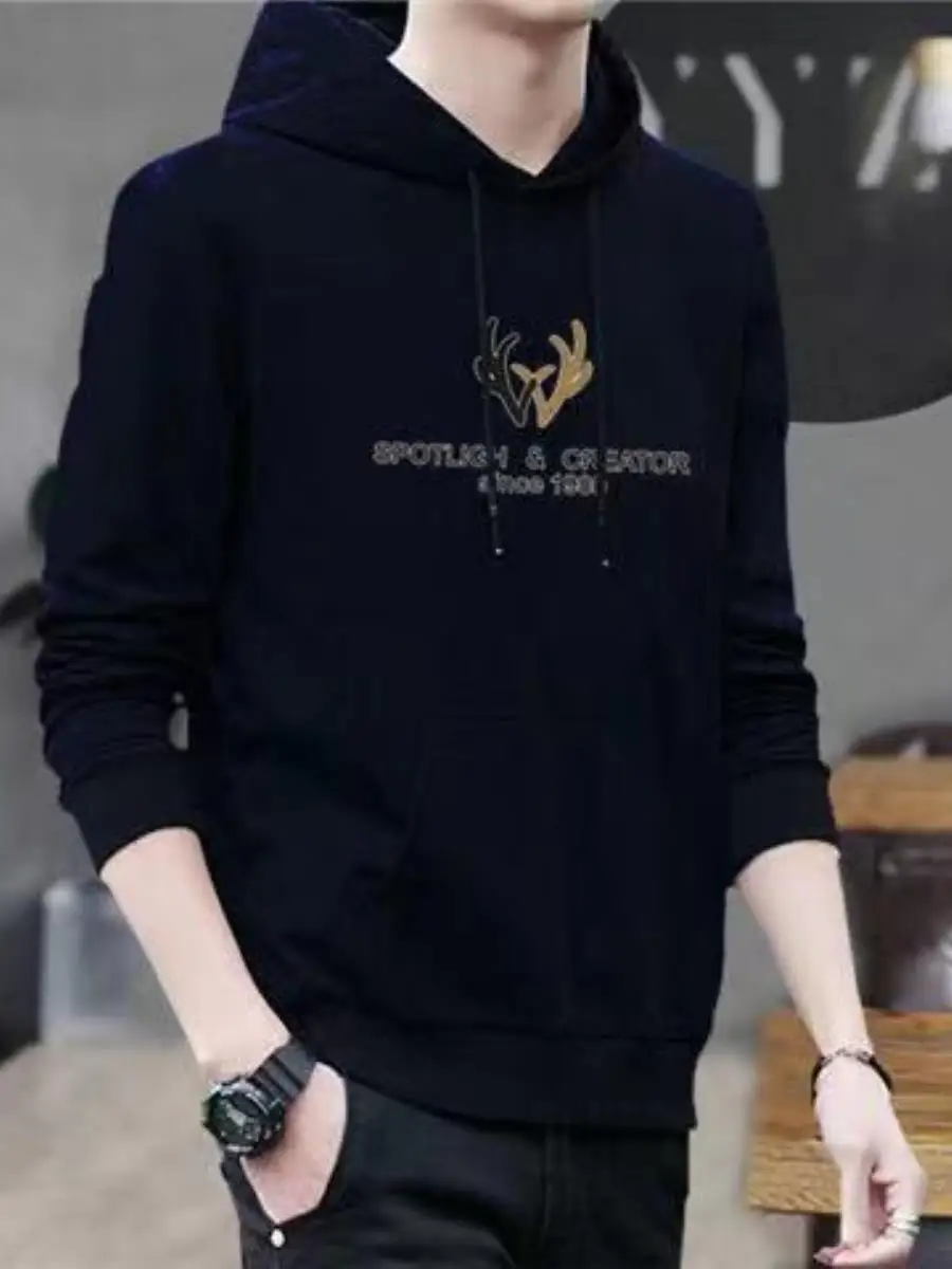 

Waed Fce-Lined Thin Hoodie Men Autumn INS Loose Versatile Trendy Korean Large Size Casual Sle Spring Stand Fit Hood...