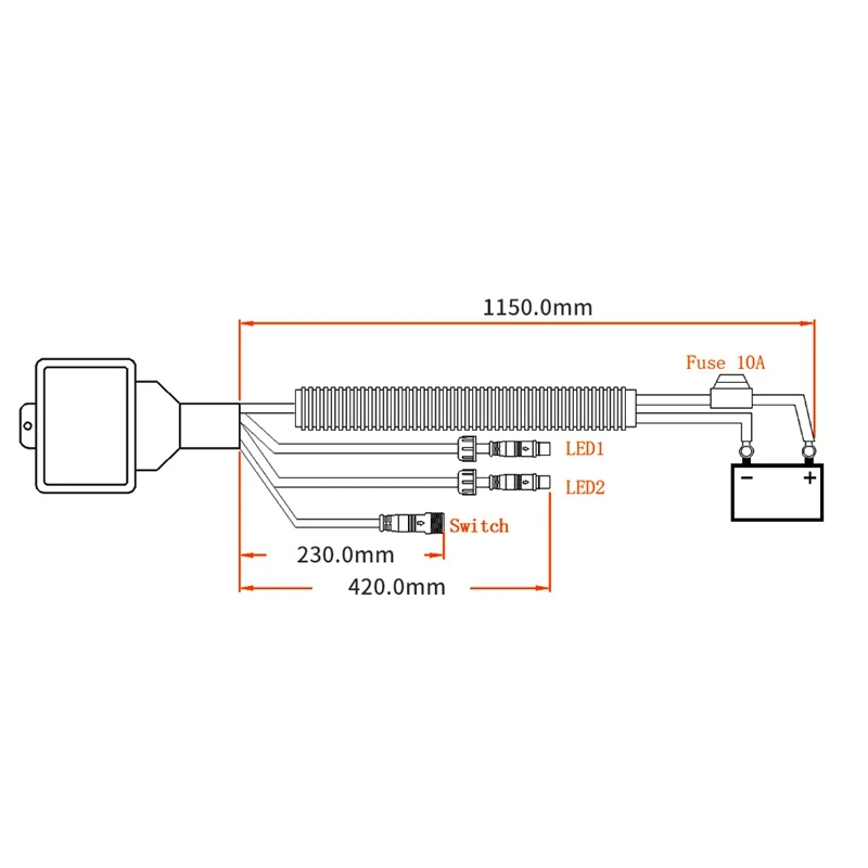 Flash Control Line Group Switch Work Light Spotlight Flashlight With Multi MODES For Electric Car Motorcycle Bicycle