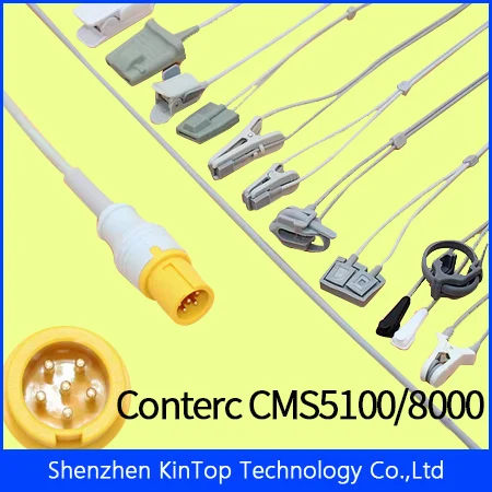 Compatible New  Contec CMS 5100 8000 Patient Monitor Digital Spo2 sensor cable,6Pin 3m Finger