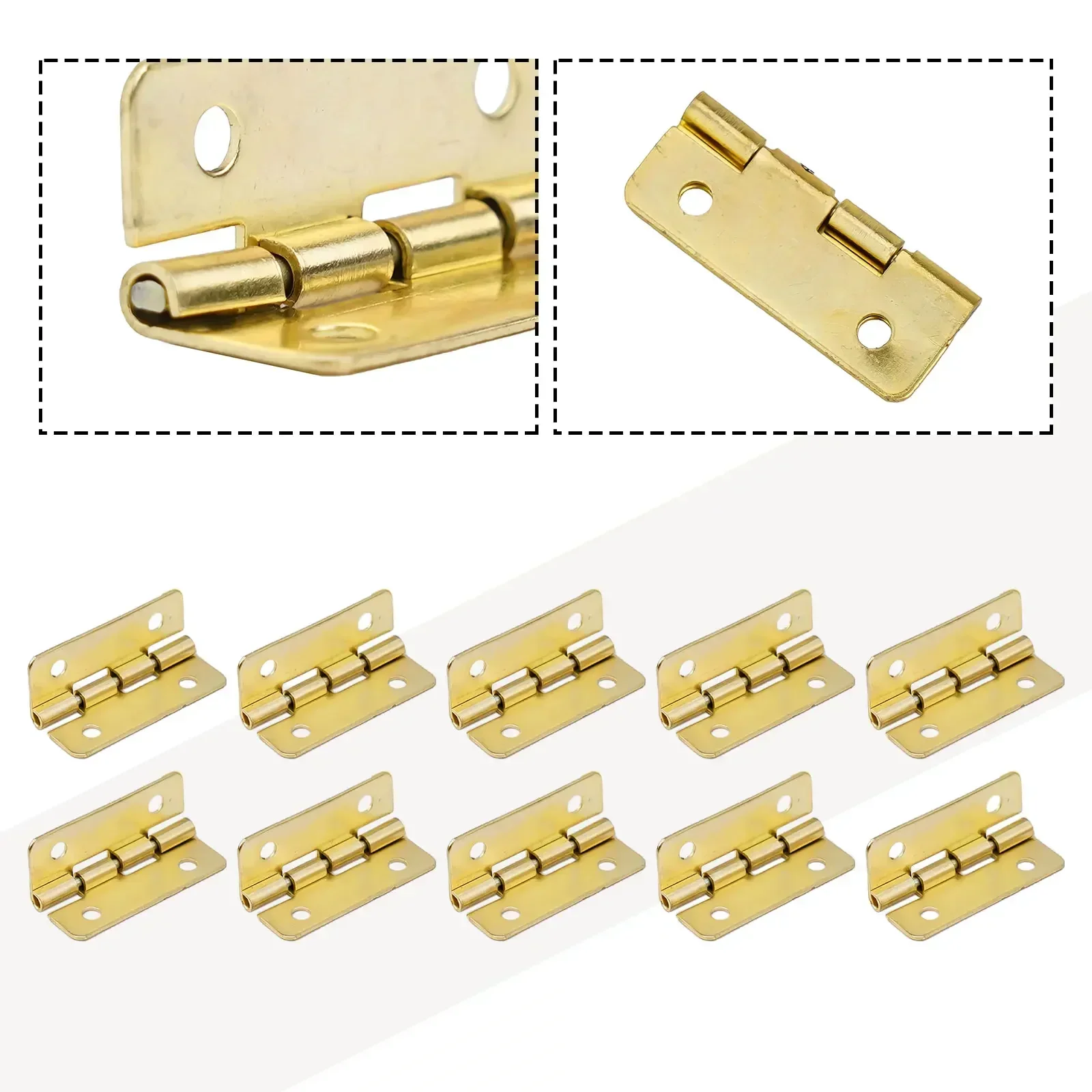 10 Pcs Furniture Connector Four-Hole Wooden Box Hinge Features A Smooth Opening And Closing Mechanism