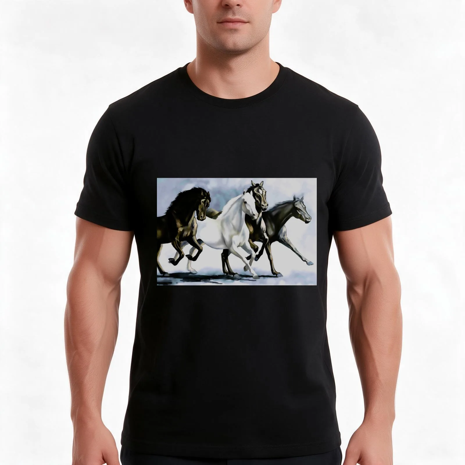Wild Arabians T-Shirt, Summer Casual Cotton Tee, Oversized Streetwear Tops, Vintage Graphic Print, Loose Fit Short Sleeve