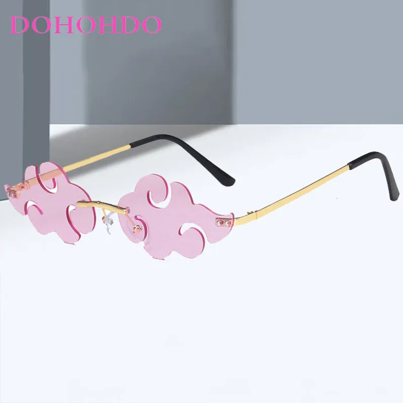 

Punk Luxury Design Colorful Cloud Rimless Women Sunglasses Brand Metal Men Sunglass Street Photography Party Trend Eyewear UV400