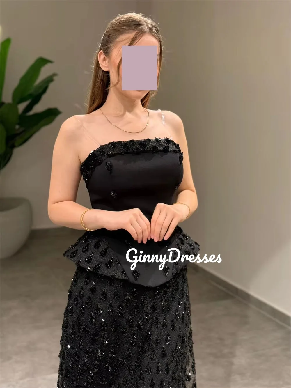 Robe de soirée de luxe personnalisée, sans bretelles, longueur au sol, en dentelle, sans manches, fermeture éclair, robe de mariée