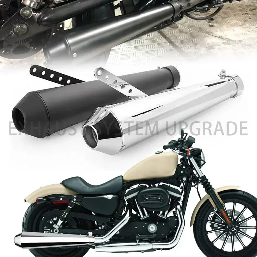 Retro Cafe Racer Motorcycle Exhaust Muffler Pipe Modified Tail System CG125 GN125 Cb400ss Sr400 EN125 XL883 1200 Universal