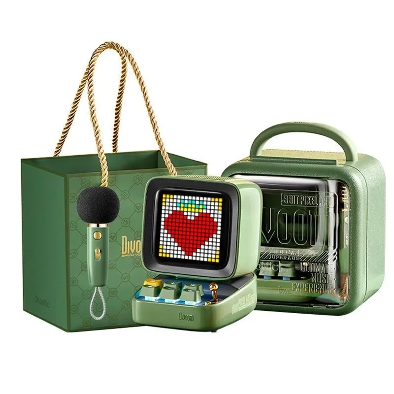 

Divoom Wireless Bluetooth Speaker With Microphone For PC BT 5.0 TF Card Retro Portable Mini Size DIY Christmas New Year Gifts