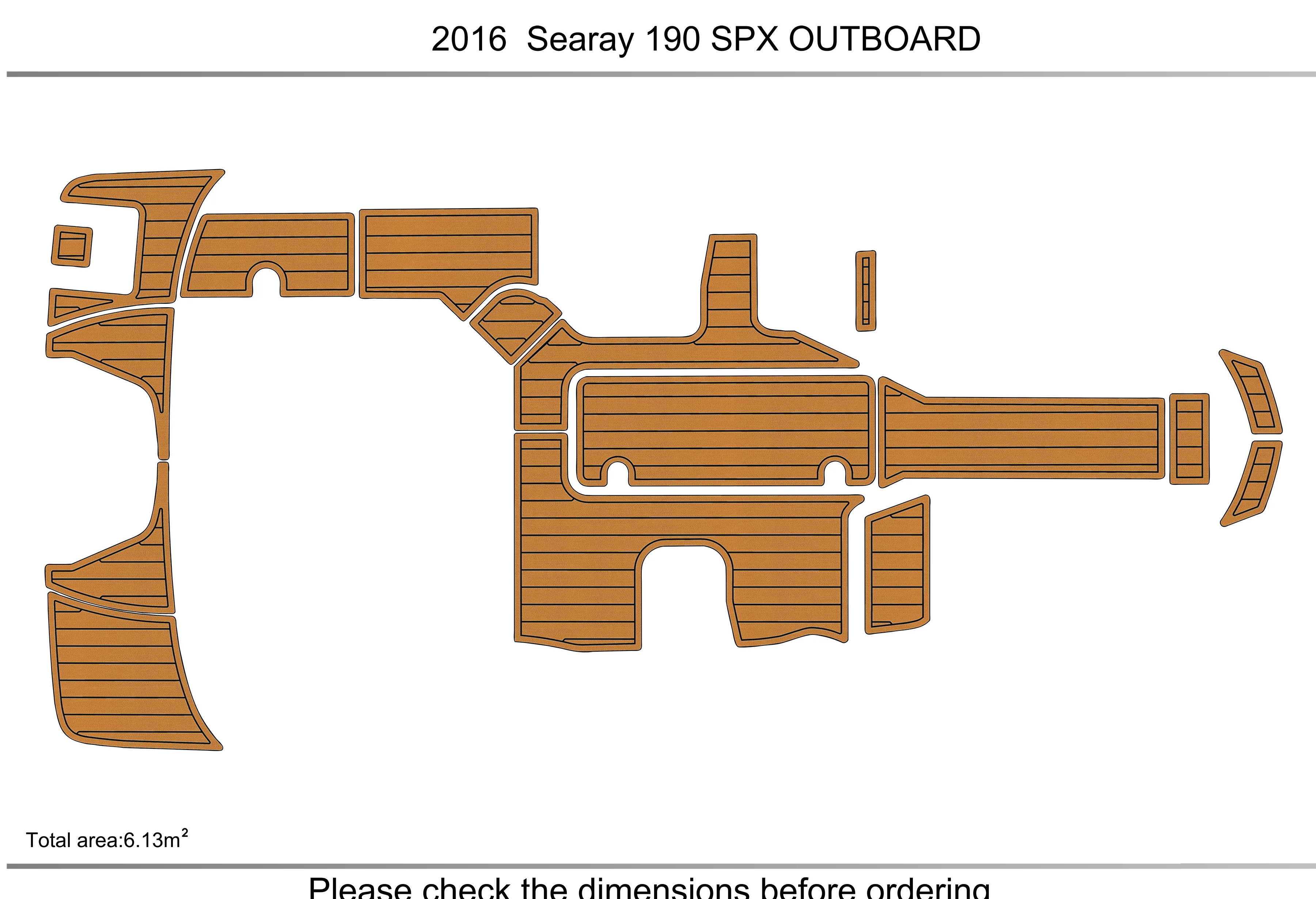 Eva foam Fuax teak seadek marine floor For 2016  Searay 190 SPX OUTBOARD  Cockpit Swim platform 1/4