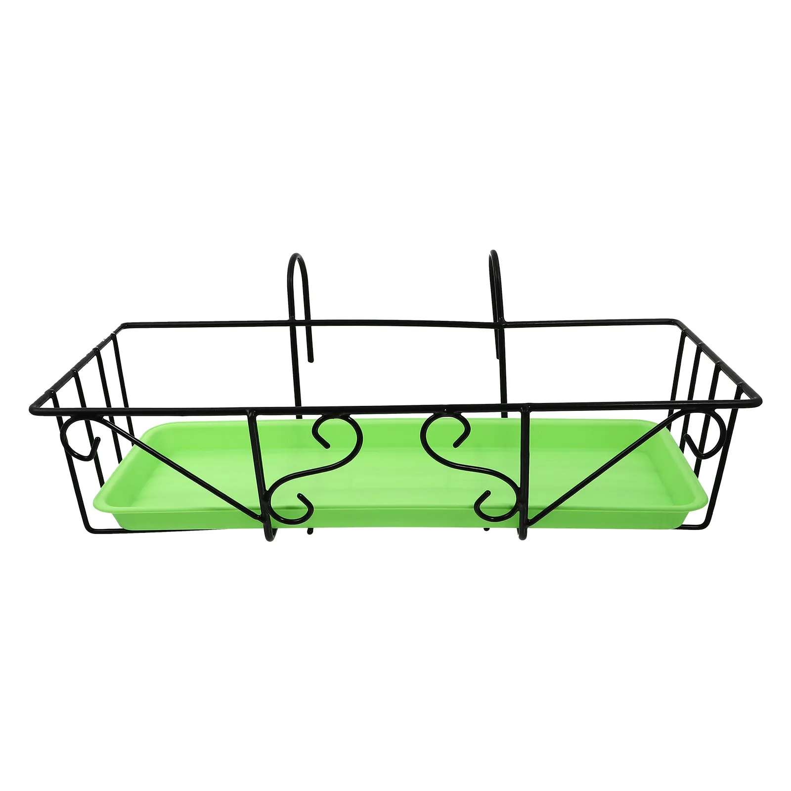 1Set Balcony Hanging Flowerpot Railing Flower Rack Iron Plastic Flowerpot Stand Indoor Outdoor Storage Shelf Handrail Plant view 2