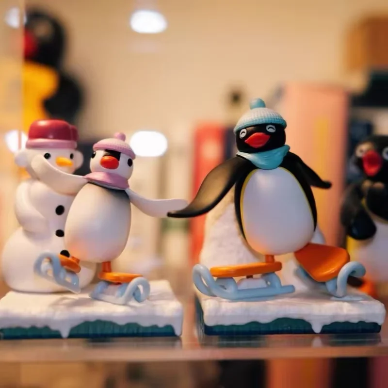 Anime Pingu Gashapon Blind Box Cute Figures Model Toys Surprise Mystery Boxses Kawaii Desktop Decoration Kid Birthday Gifts