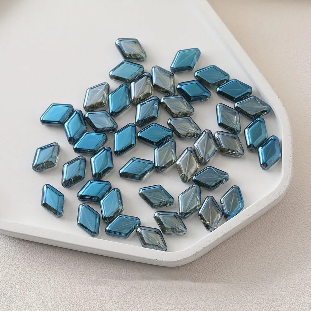 20Pcs 10x15mm Czech Glass Bicone Beads Electroplated Color Rhombic Crystal Beads Handmade Diy Crafts Pendant Rings Accessories