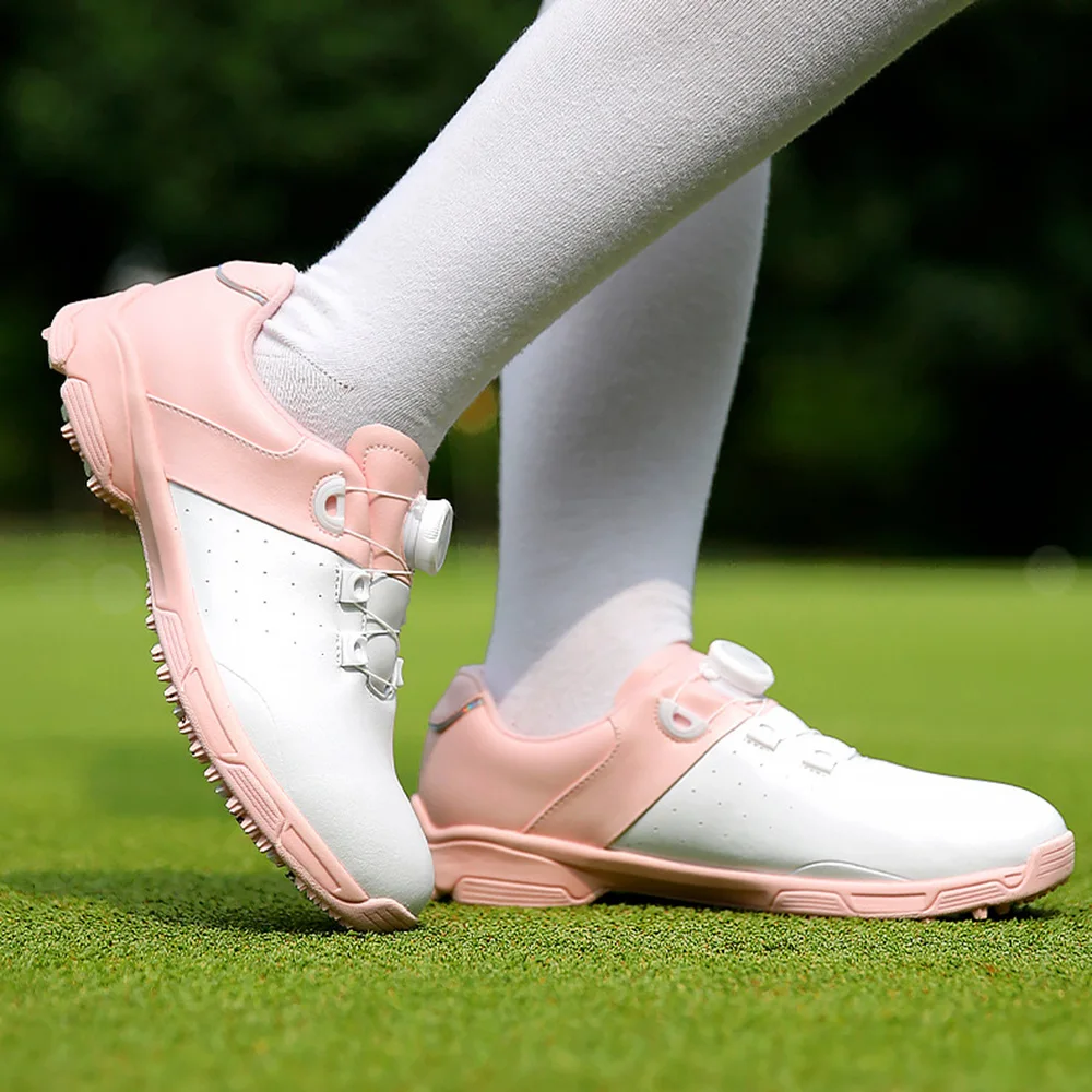 PGM damskie buty golfowe wodoodporne antypoślizgowe damskie lekkie miękkie oddychające sneakersy damskie pokrętło pasek sportowe buty XZ298