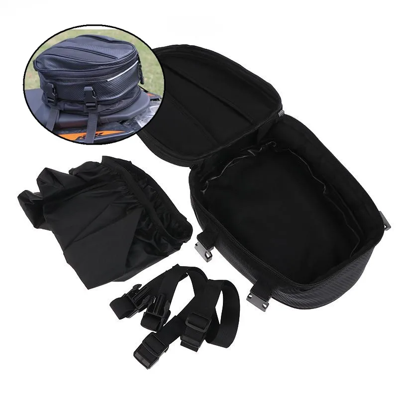 

Premium Waterproof Motorcycle Tail Bag; Universal Racing Scooter Side Back Seat Bag Storage Box
