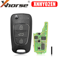 XHORSE XNHY02EN Wireless Universal Remote Key for HYUNDAI Flip 3 Buttons Remotes English Version