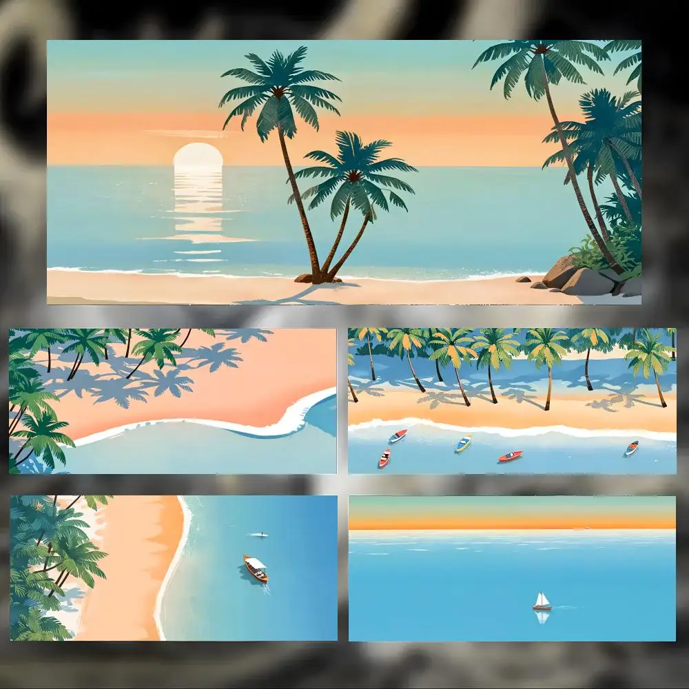 Bright Relaxing Summer beach Art Mouse Pad Large Thick Desk Pad Stitched Edges Gaming Mouse Mat for PC