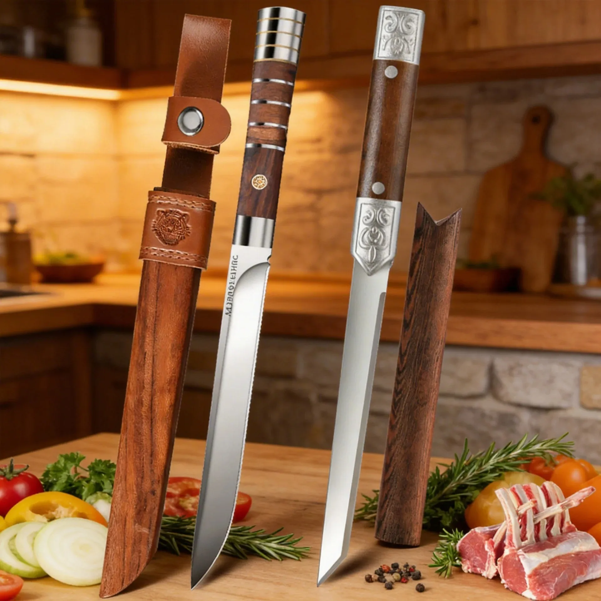 1/2/3-piece professional high-hardness cutting knife, kitchen cooking knife, bone removal kitchen knife straight blade accessory
