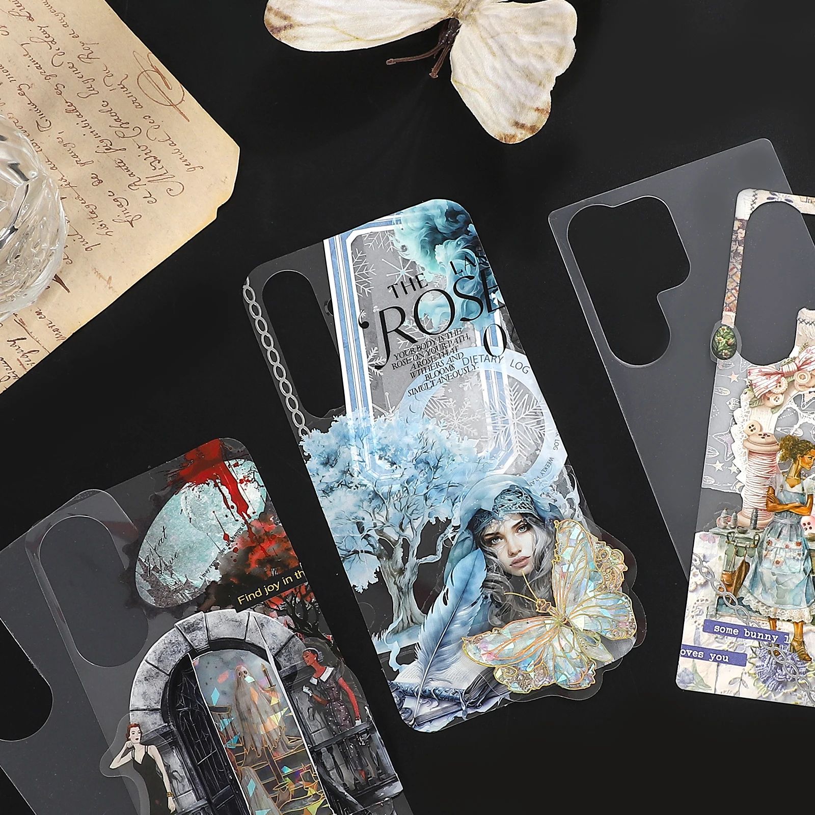 10 Pcs/set Samsung Transparent Phone Case Back Card Creative DIY Journal Material Collage Stationery